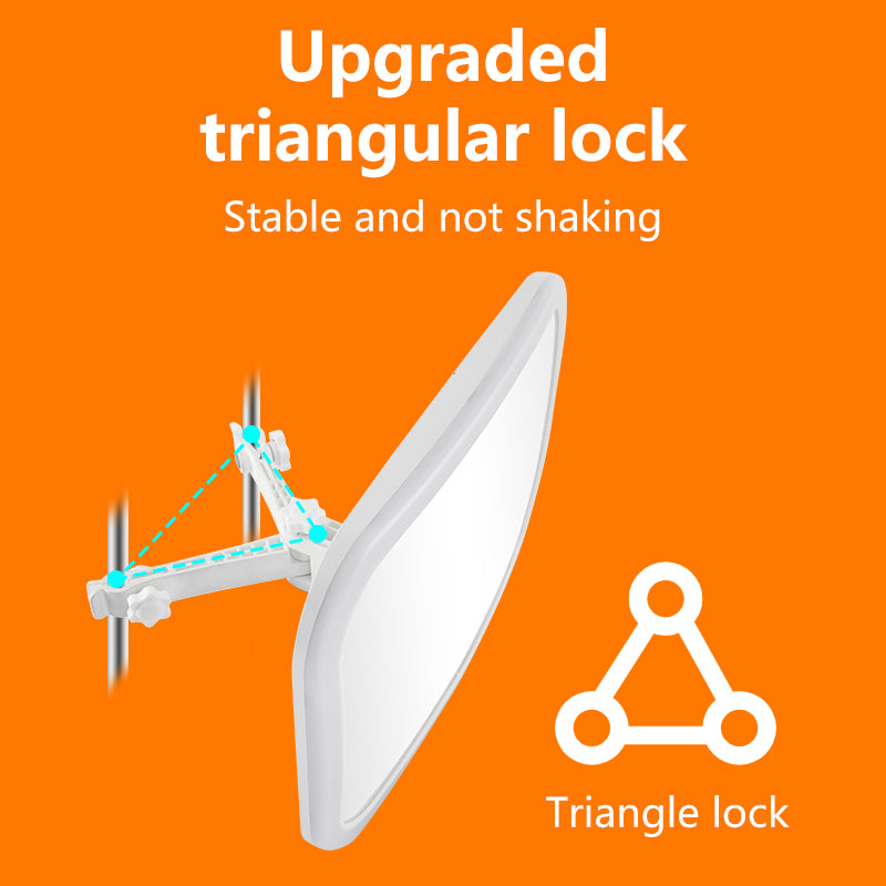 Baby Car Mirror With Upgraded Triangular Lock, Stable And Anti-Shake