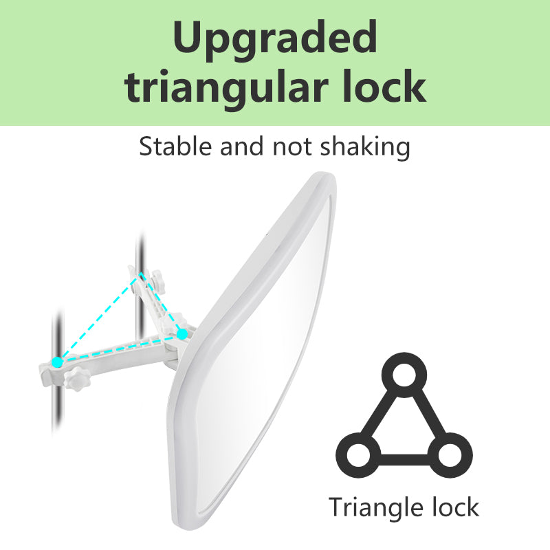 Baby Car Mirror With Upgraded Triangular Lock For Stable And Shake-Free Viewing