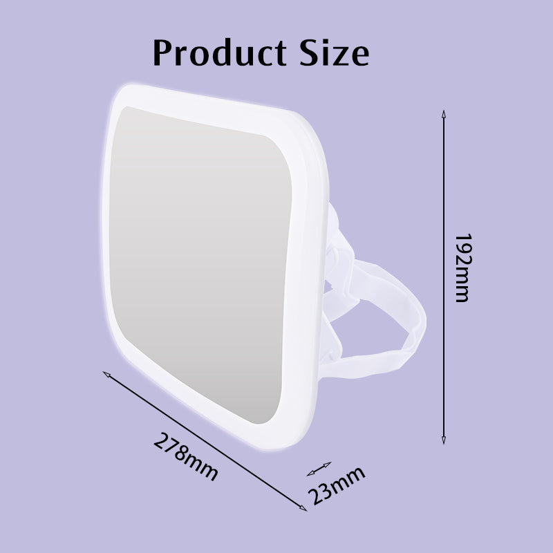 Baby Car Mirror Product Size Dimensions Side View White