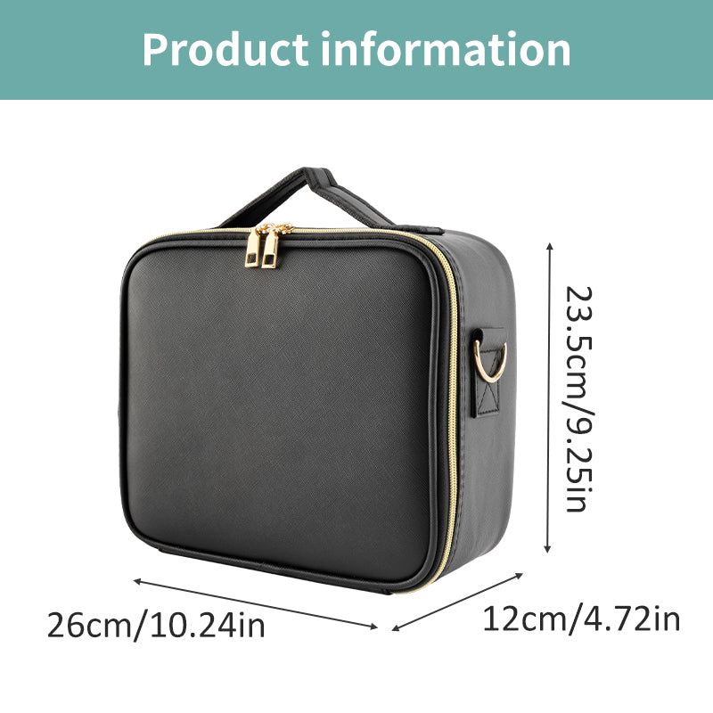 Black makeup bag dimensions 26x12x23.5cm display
