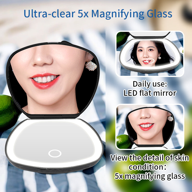 dual-function mirror-5x magnification for skin detail-LED daily mirror