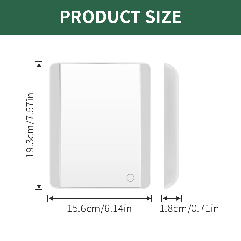 Extendable LED Makeup Mirror Dimensions 7.57x6.14x0.71 Inch