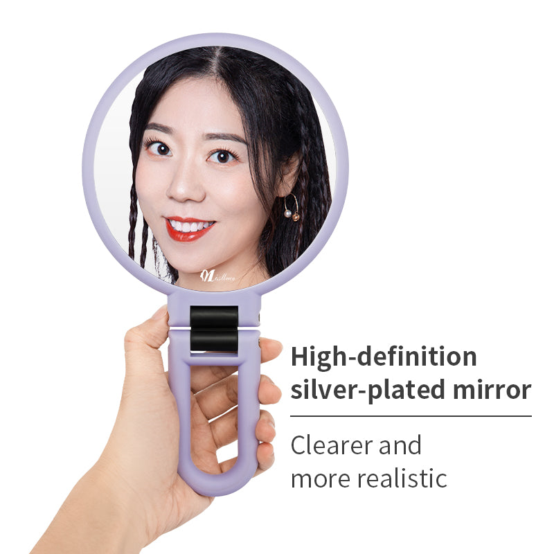 Foldable Handle Mirror with Clear and Realistic Imaging