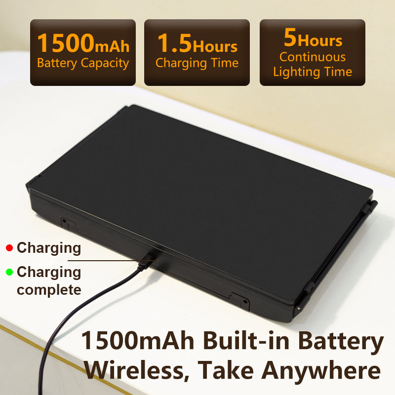 LED Tri-Fold Mirror Battery, 1500mAh, 5 Hours Lighting