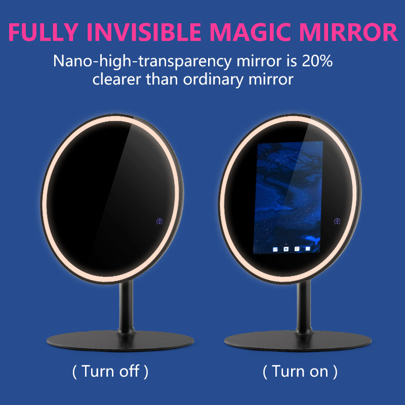 Smart Magic Mirror off and on screen display comparison