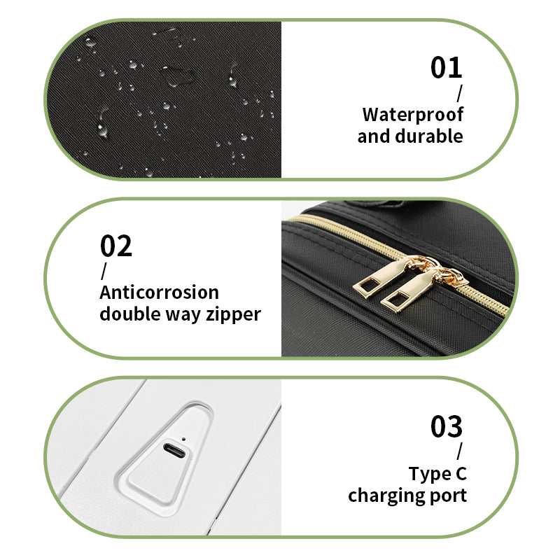 Makeup Bag Details Waterproof Durable Type C Charging Port