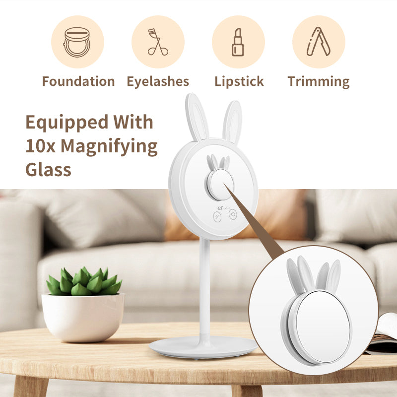10x magnifying makeup mirror- foundation eyelashes lipstick trimming icons