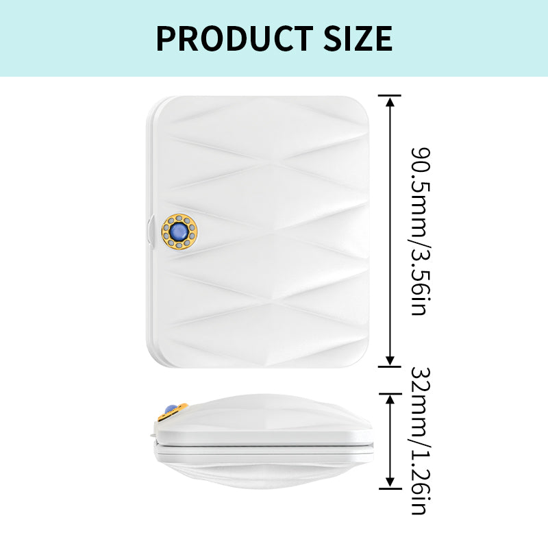 size specifications - 90-5mm by 32mm - 3-56in by 1-26in - compact design
