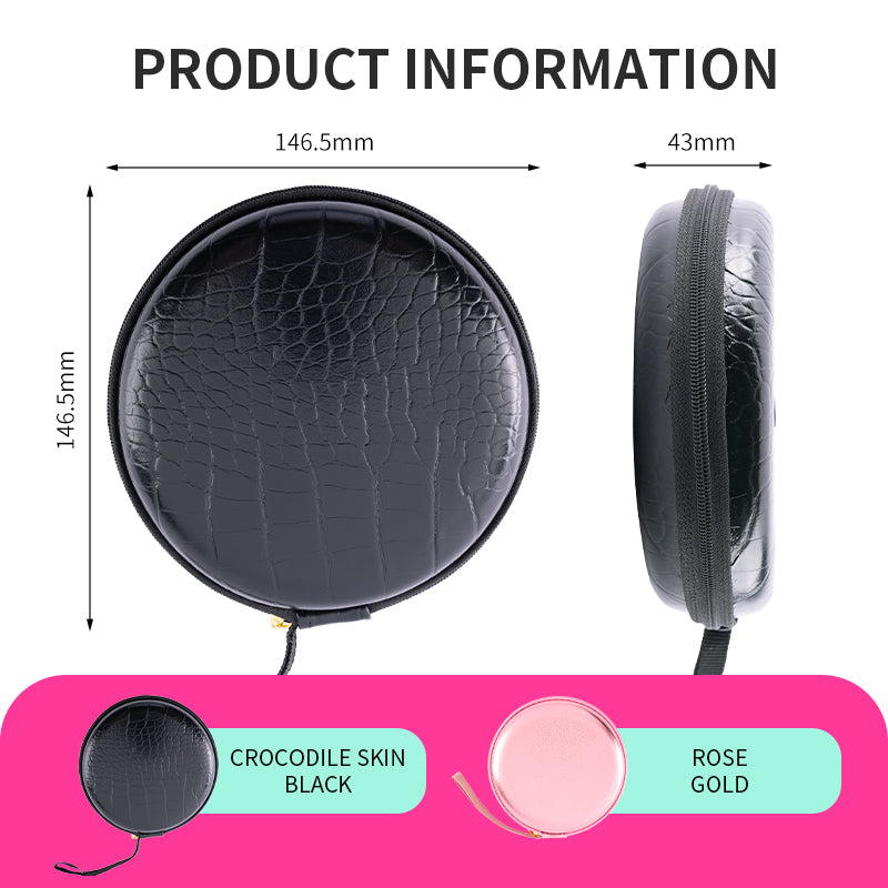  146.5mm x 43mm-crocodile skin finish mirror-available in black and rose