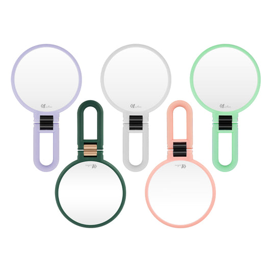 Portable Folding Handle Mirror in Multiple Colors