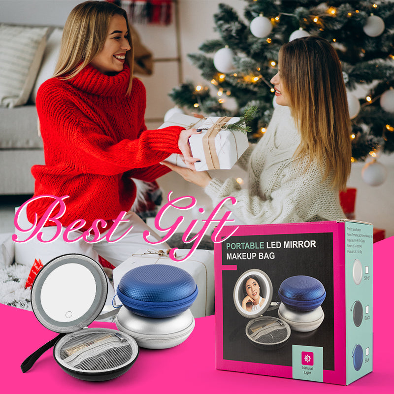 Ideal gift makeup mirror bag-portable LED-natural lighting