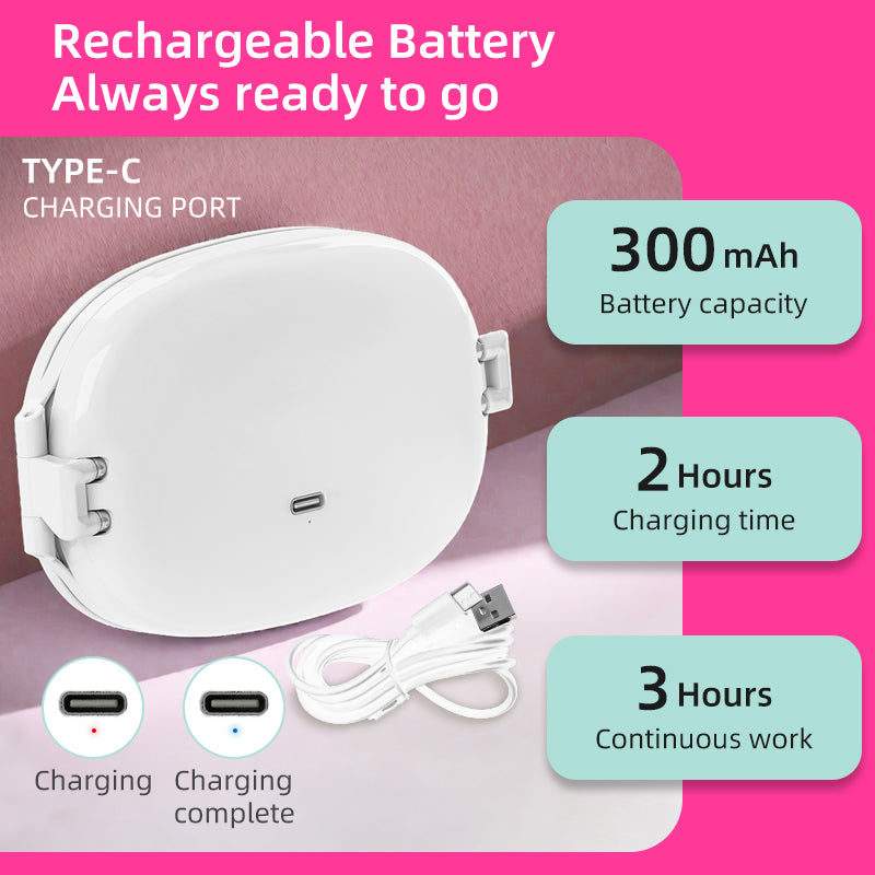Rechargeable LED Makeup Mirror, Type-C Port with 300mAh Battery