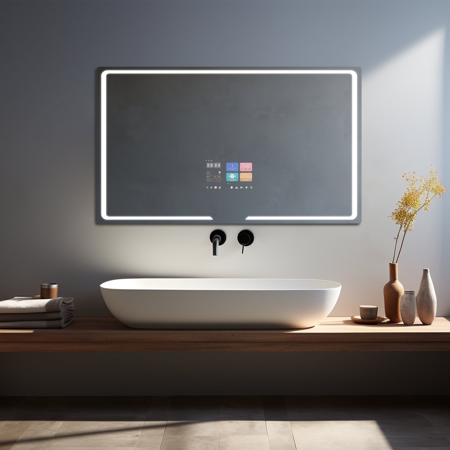 S1280LA Smart Mirror White Light Mode Front View
