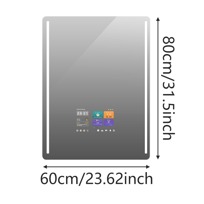 S6080 Smart  Bathroom Mirror Size Diagram 23.62x31.5 inch