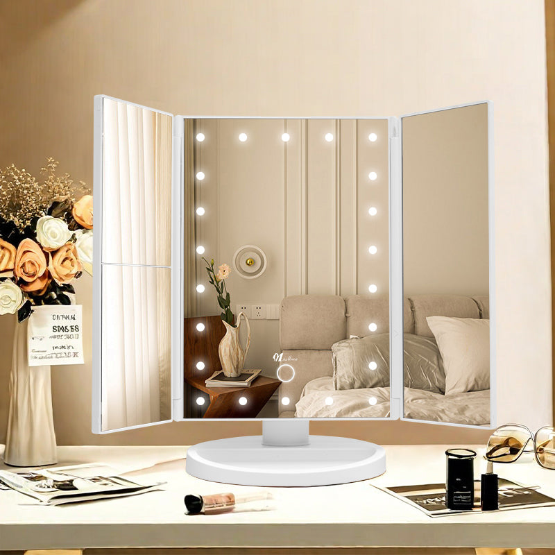 led mirror touch three Fold Sensor Switch Salon Mirror Make up Mirrors