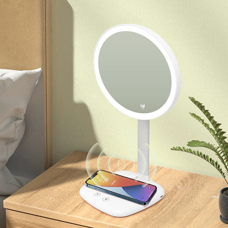 Wireless Charging 1500Mah 3 Color Lamp Makeup Led Vanity Smart Mirror