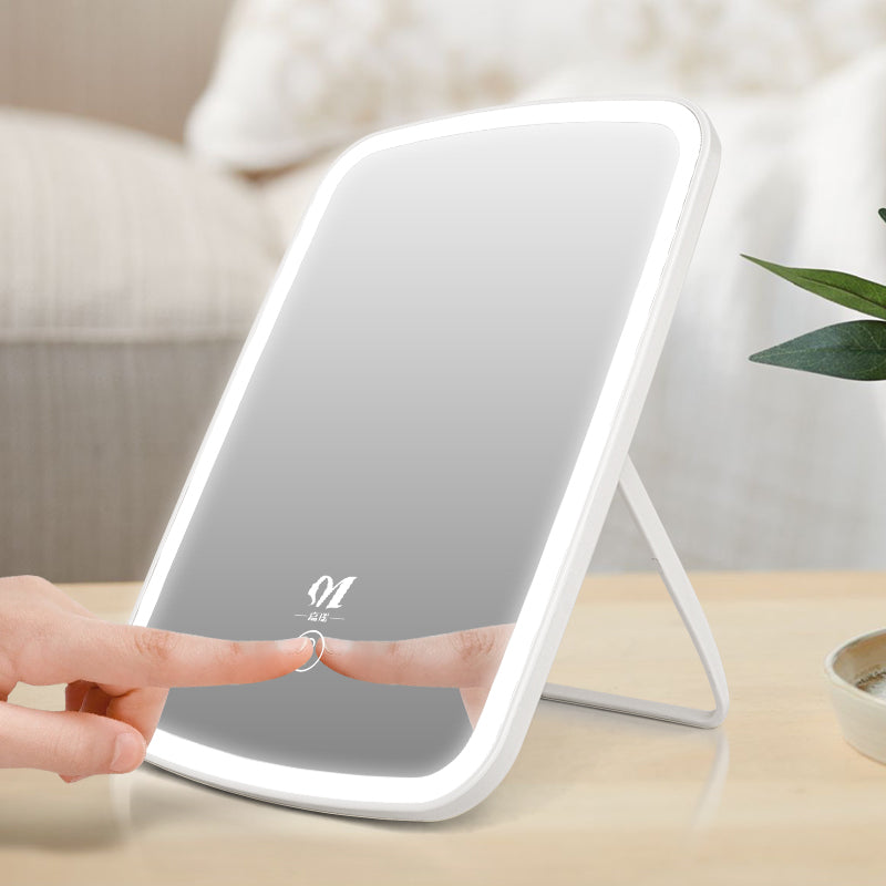 Square Professional Rechargeable Cosmetic Make Up Mirror Travel Portable Luxury Custom Shenzhen Led Makeup Mirror