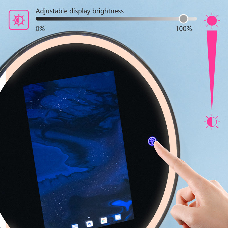 Adjustable Brightness Smart Mirror with Touch Sensor Control