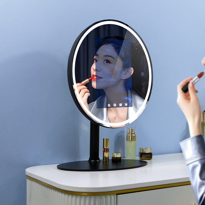 Smart Makeup Mirror with LED Light for Desktop Vanity Use