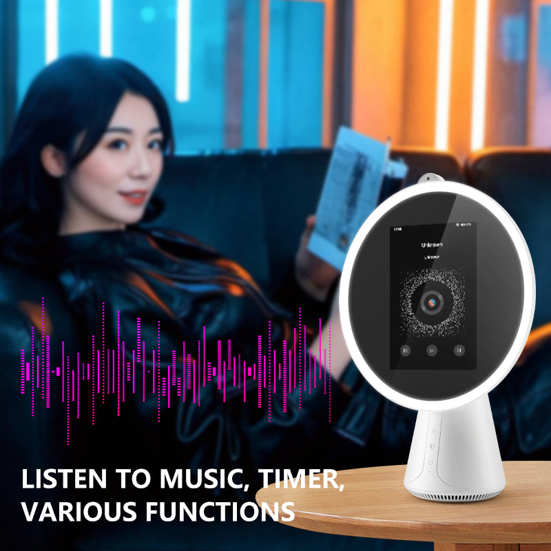Smart Makeup Mirror With Music Playback Timer And Multiple Functions