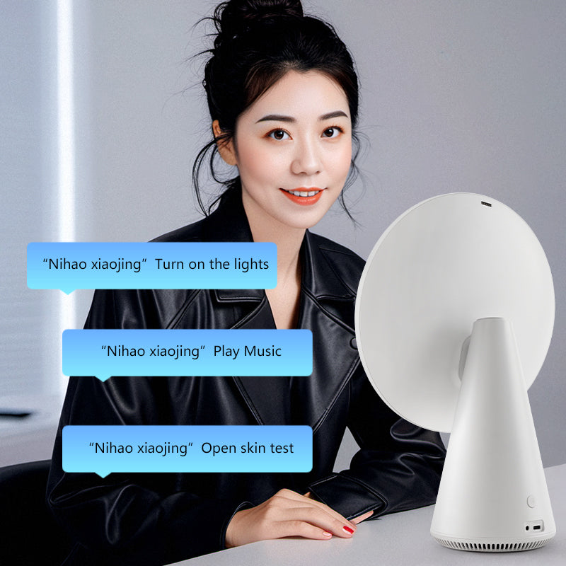 Voice Control Smart Makeup Mirror For Lights Music Skin Test