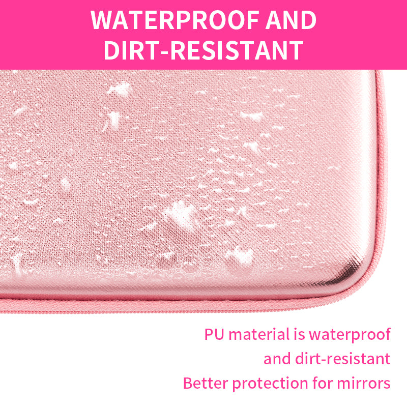 Waterproof Makeup Mirror Case PU Material Dirt-Resistant Surface