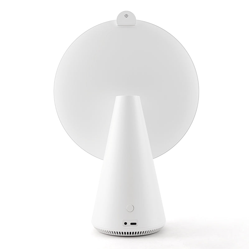 White Smart Makeup Mirror Back View With Power Button And USB Port