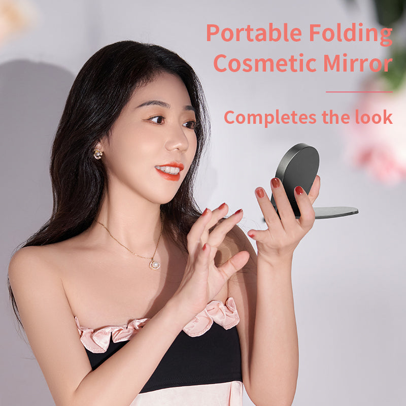 Customized LED Illuminated Makeup Mirror with 5x Magnification and Folding Portable Makeup Mirror