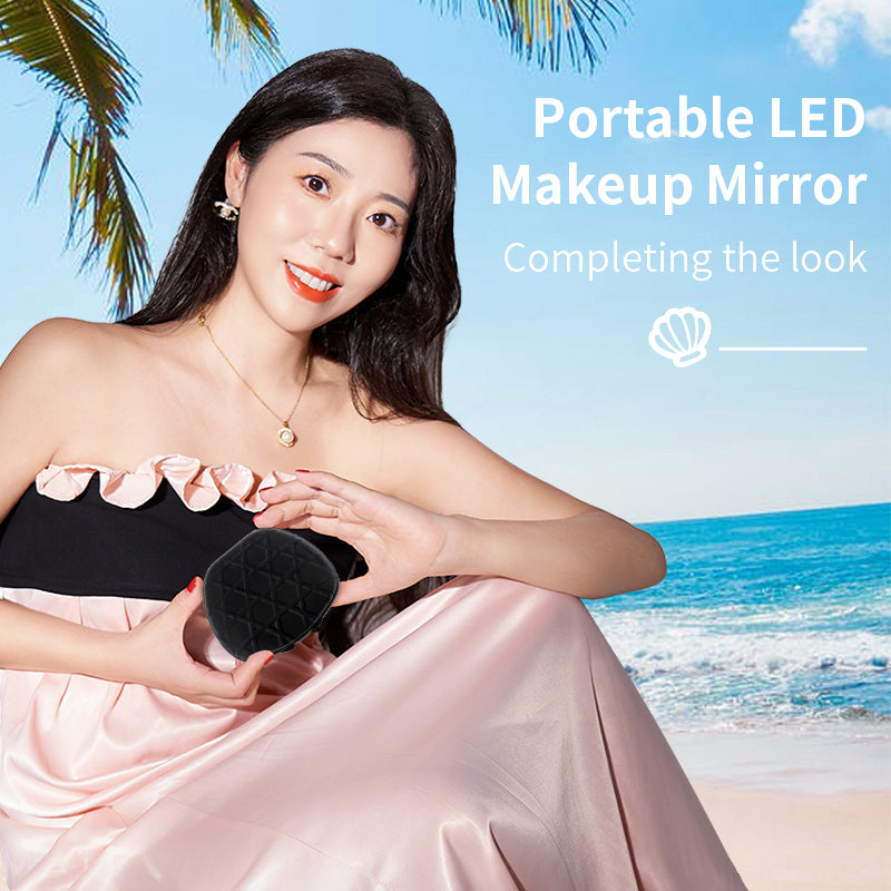 2024 Hot New Portable LED Shell Mirror