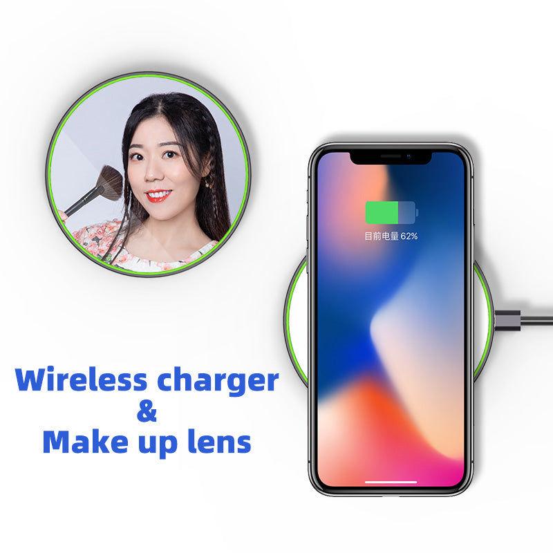 Fast Charge Wireless Desktop Make Up Small Mirror Charge The Phone