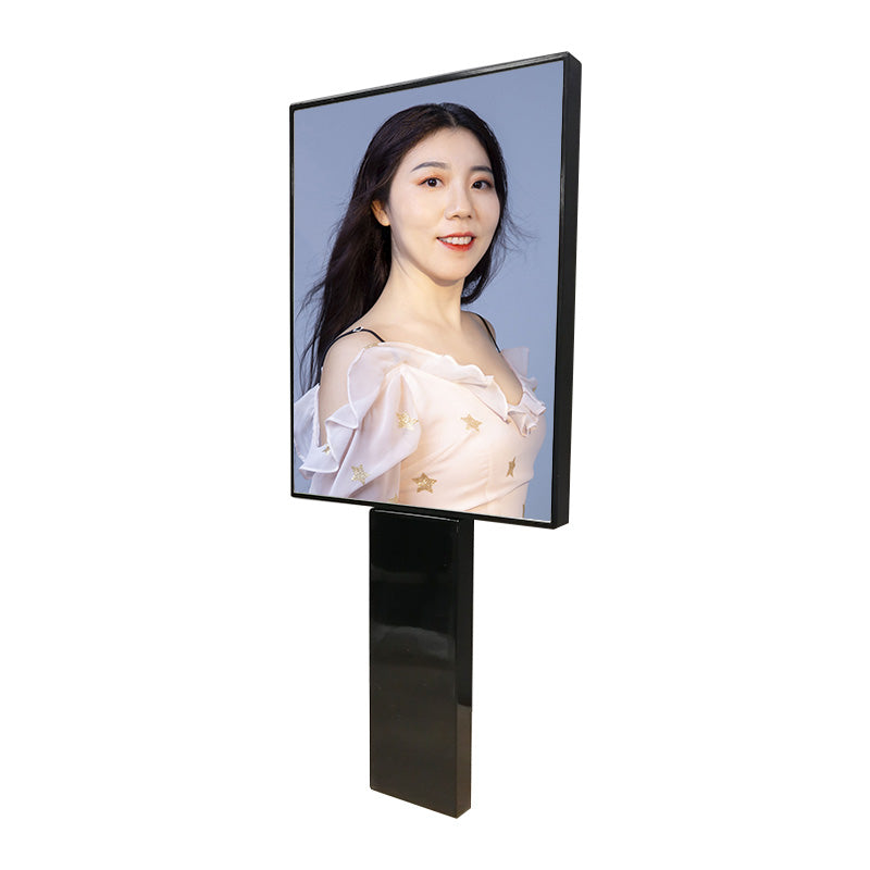 Handheld Square  Black Makeup Mirror With A Handle Stand On The Desk