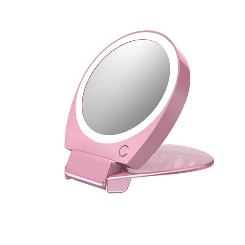 Travel makeup mirror with 5x magnifiying illuminated mirrors compact