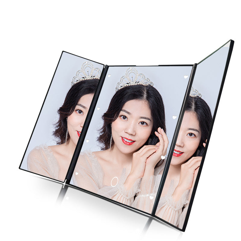 3 way mirror with led light miroir touch sensor switch