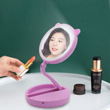 Foldable Make Up Mirror With LED Lights two way mirror glass