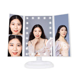 led mirror touch three Fold Sensor Switch Salon Mirror Make up Mirrors