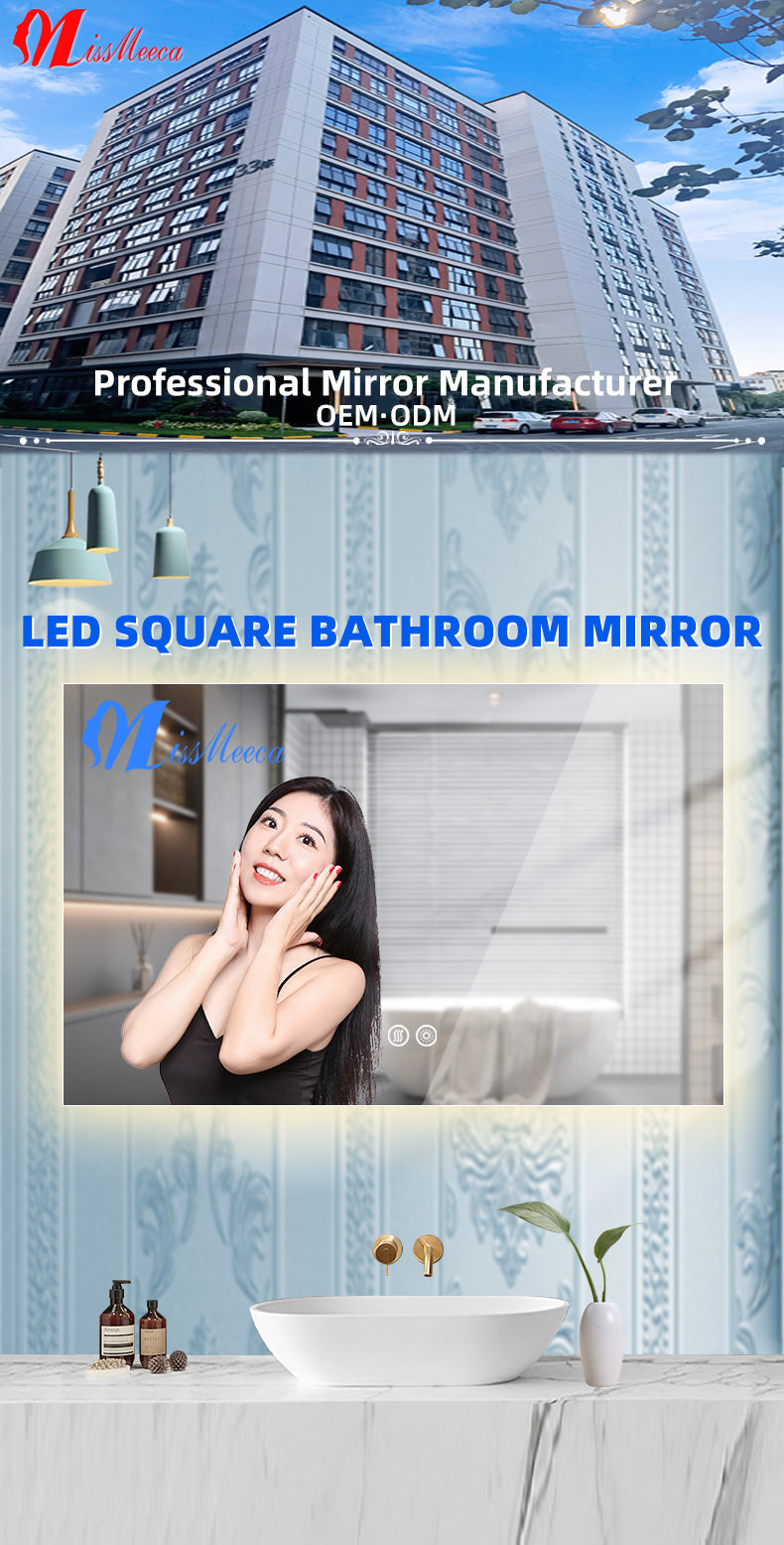 LED Mirror for Bathroom Lighted Vanity Mirrors Adjustable 3 Color Dimmable Vanity Mirror with Lights Anti-Fog Touch Control Wall