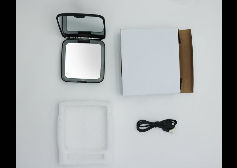 small folding mirror with light